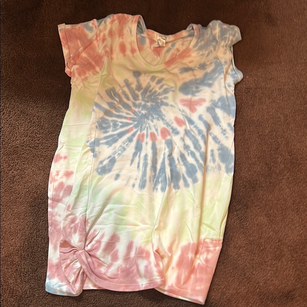 VENUS Pink and Blue Short Sleeve Dress